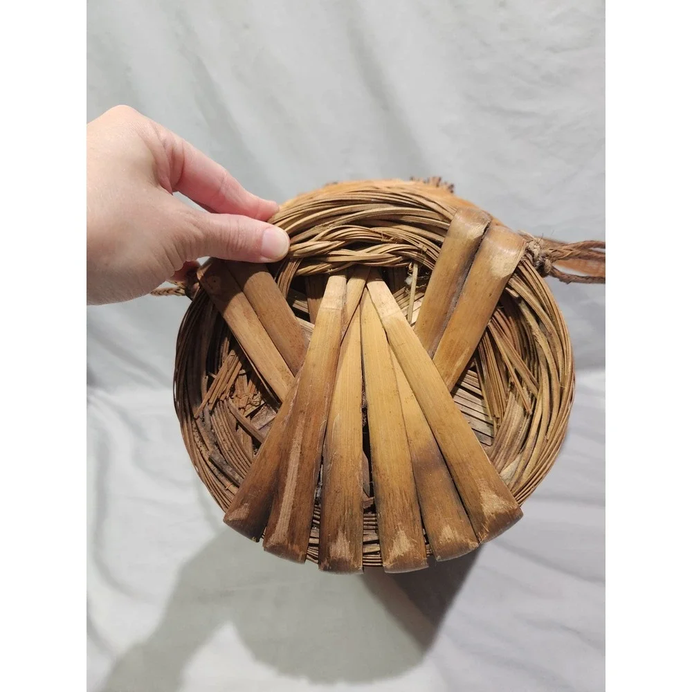 VTG Wicker Backpack Basket Bakul Tambok‎ Asian Farming Harvest Collection